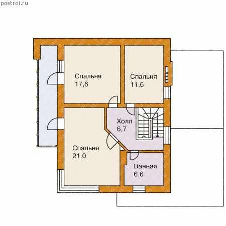 Проект W-169-1P план второго этажа